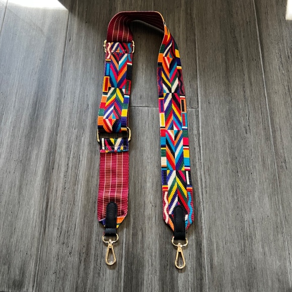 Colorful Woven Wide Adjustable Replacement Crossbody Purse Bag Strap - Picture 2 of 5